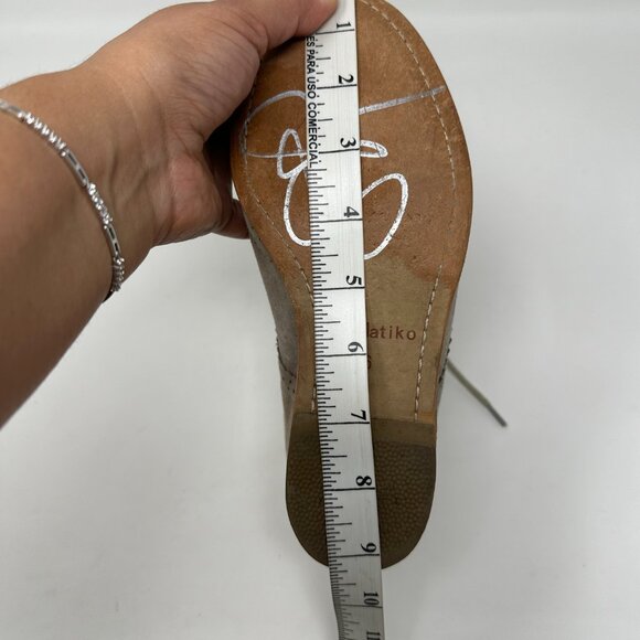 Matika Tan/Brown Suede Hidden Wedge Lace Bootie Shoes Womens Size 6 - Picture 11 of 16